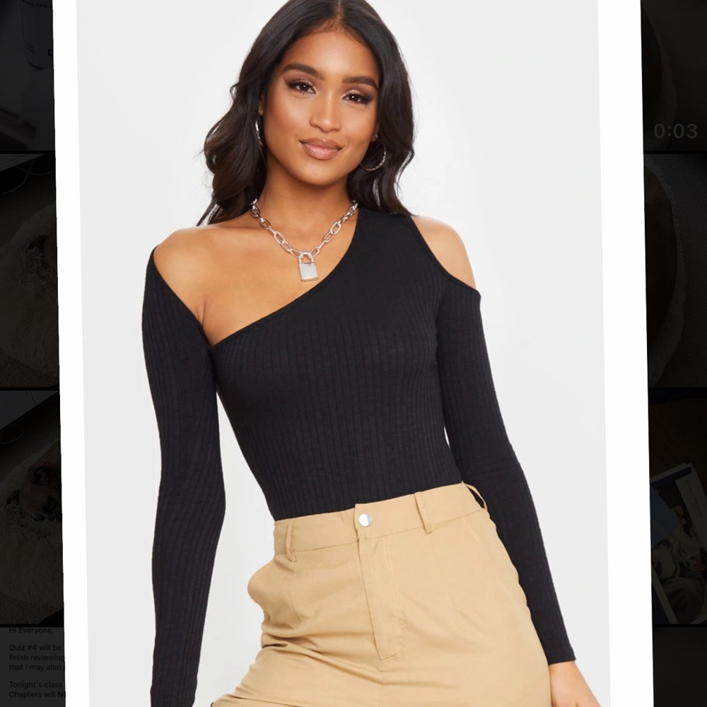 Ribbed cut out bodysuit